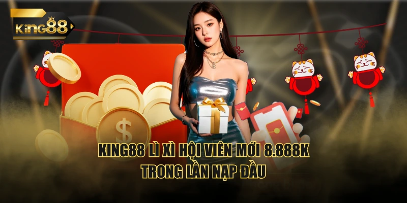 KING88 lì xì hội viên mới 8.888K trong lần nạp đầu